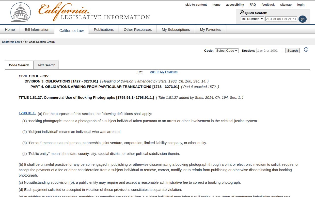 California booking photograph law for Sacramento County mugshot records