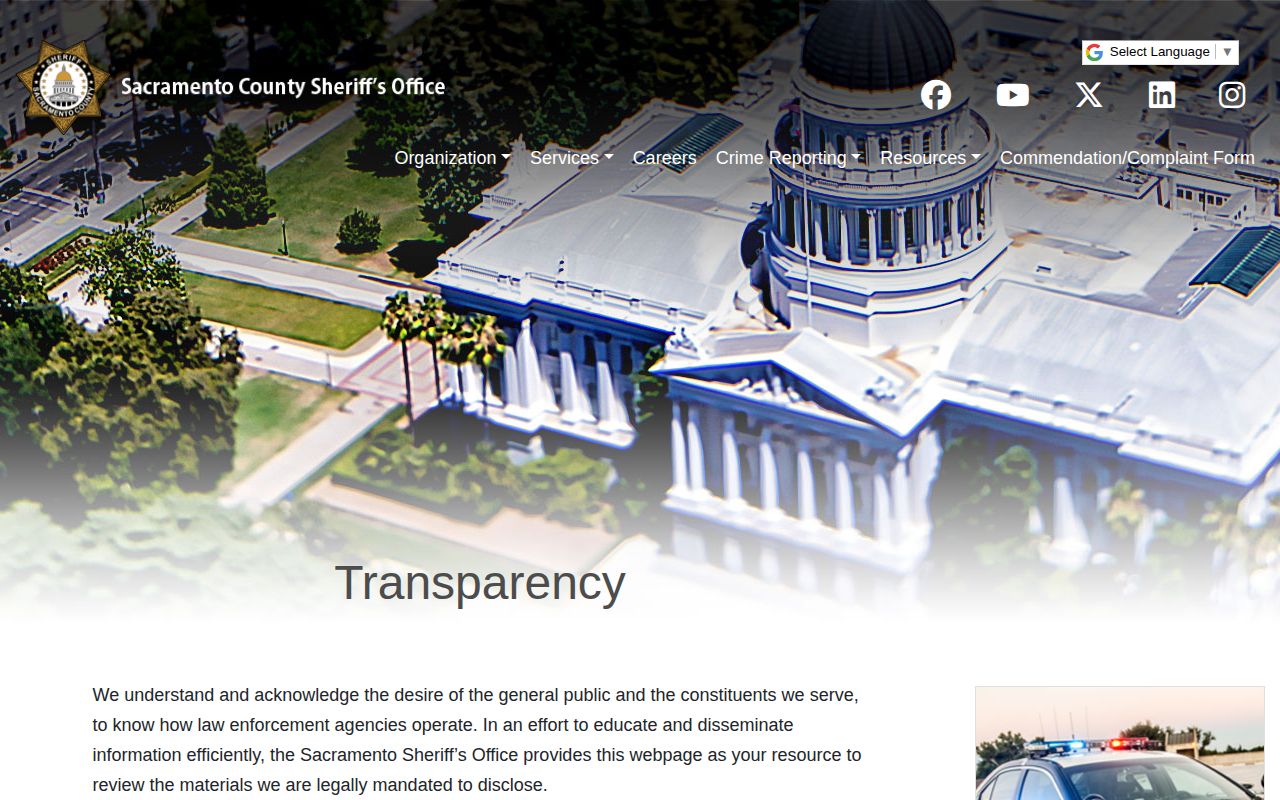 Sacramento County Sheriff arrest-record and booking-photo transparency policy