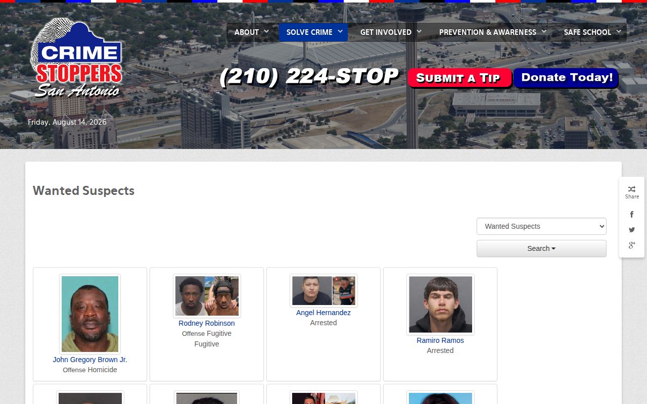 Sacramento County wanted fugitives list from Sacramento Valley Crime Stoppers